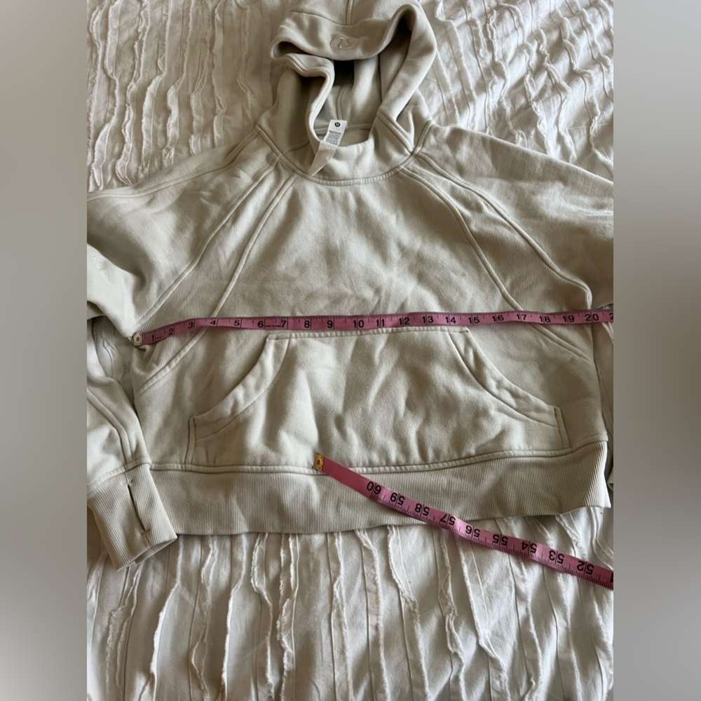 Lululemon Cropped Cream Hoodie Sweater - Picture 4 of 7